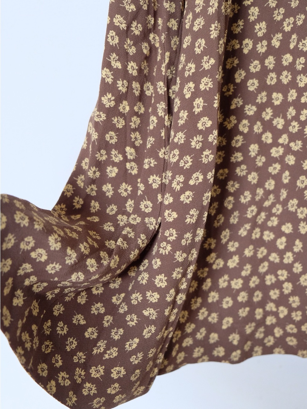 Madewell Brown Ditsy Floral Button Front Midi Dress Cottagecore Size 00 - Picture 3 of 5